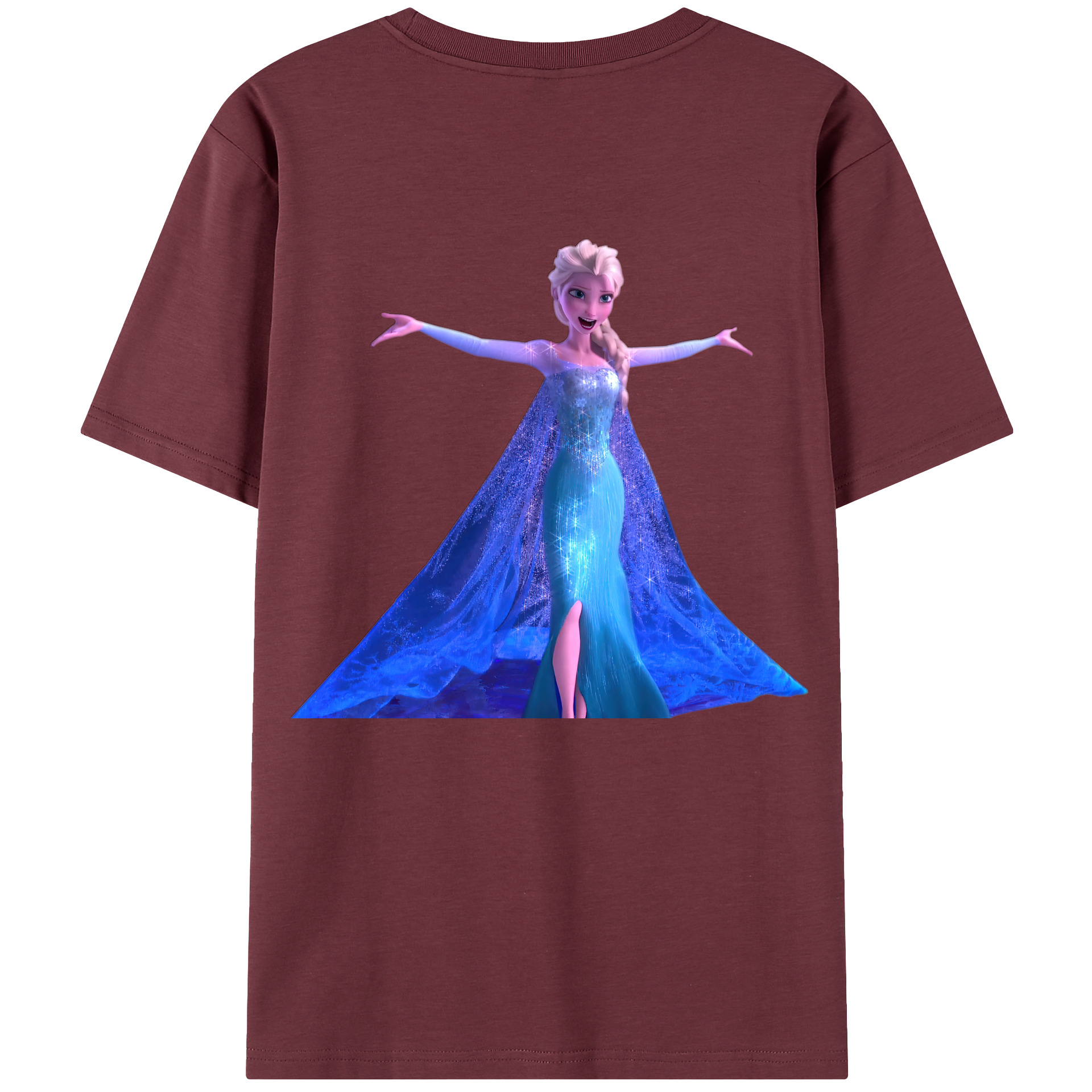 （画像用） アナと雪の女王 アンナ エルサ Frozen Anna Elsa 綿100％半袖Tシャツ（背面プリント）